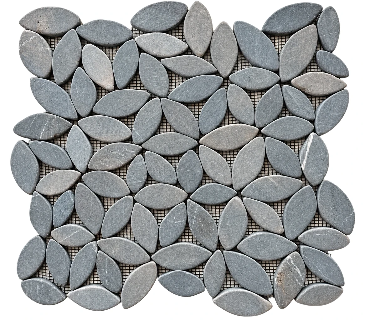 Marble Mosaic Flower Design Light Grey