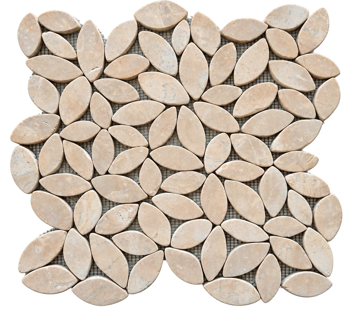 Marble Mosaic Flower Design Cappuccino