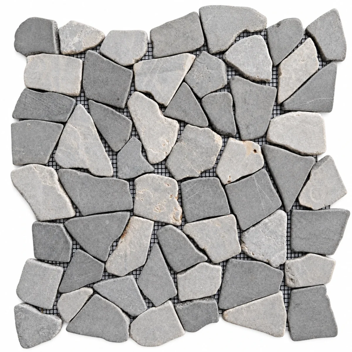 Light Grey & Dark Grey Marble Crazy Cut Mosaic