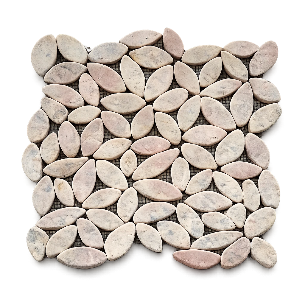 Marble Mosaic Flower Design Grey