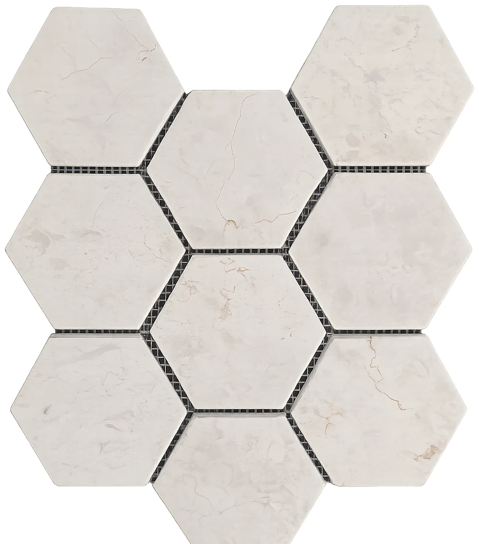 Hexagon White Marble
