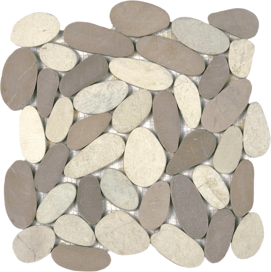 Sliced Mix White & Beige Pebble XL