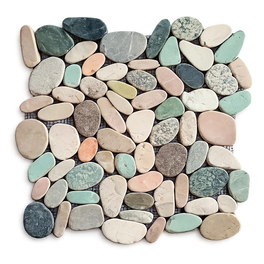Mixed Sliced Pebble Multicolor