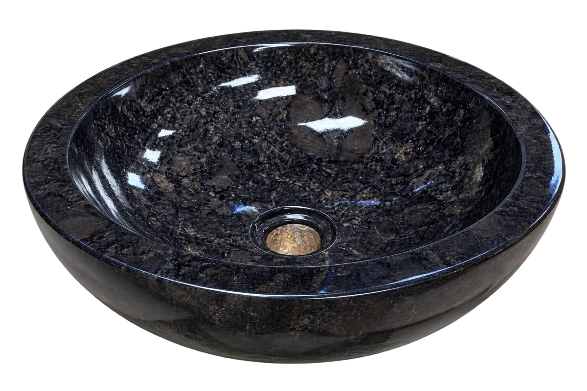 Square Polished Wash Basin Black Andesit