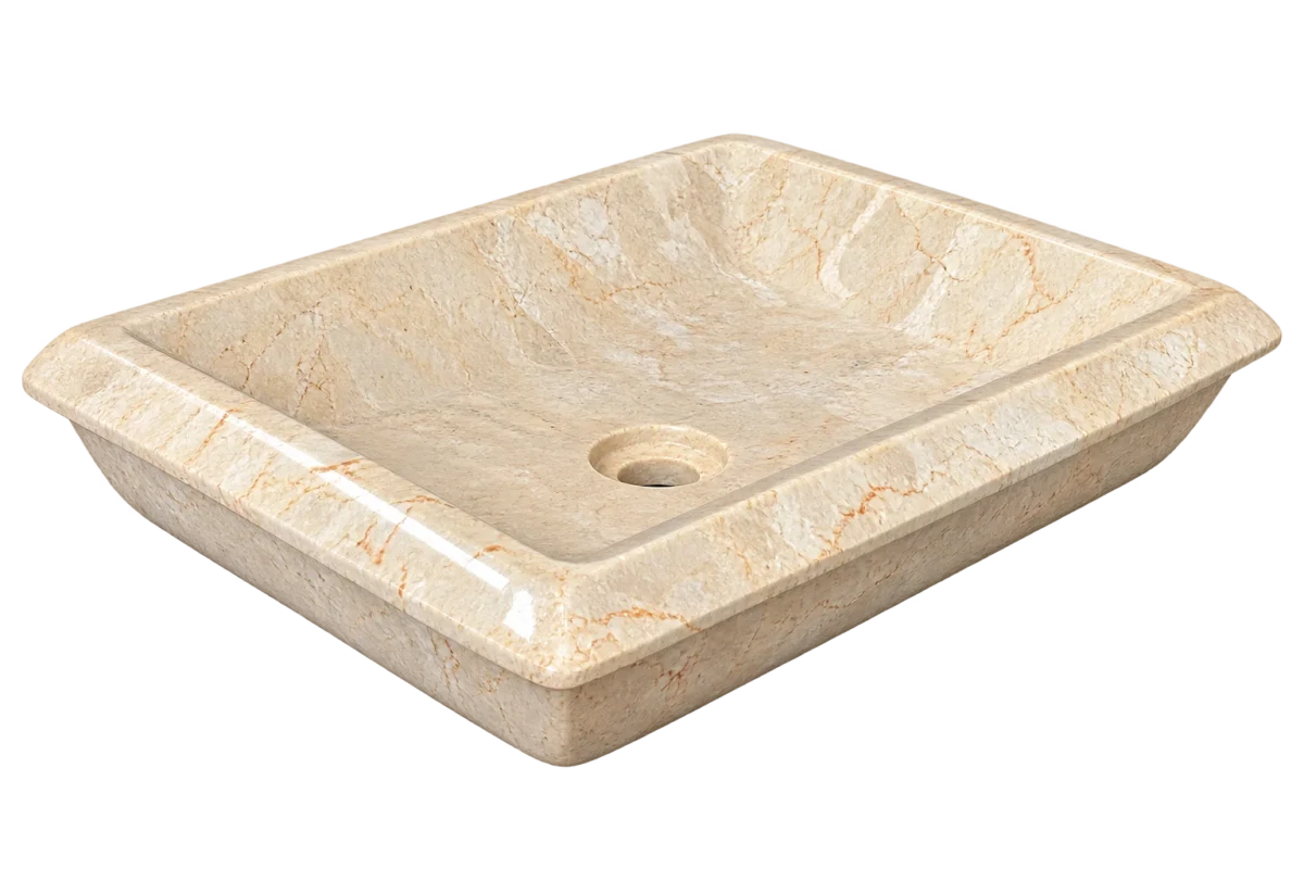 Rectangular White Marble Sink