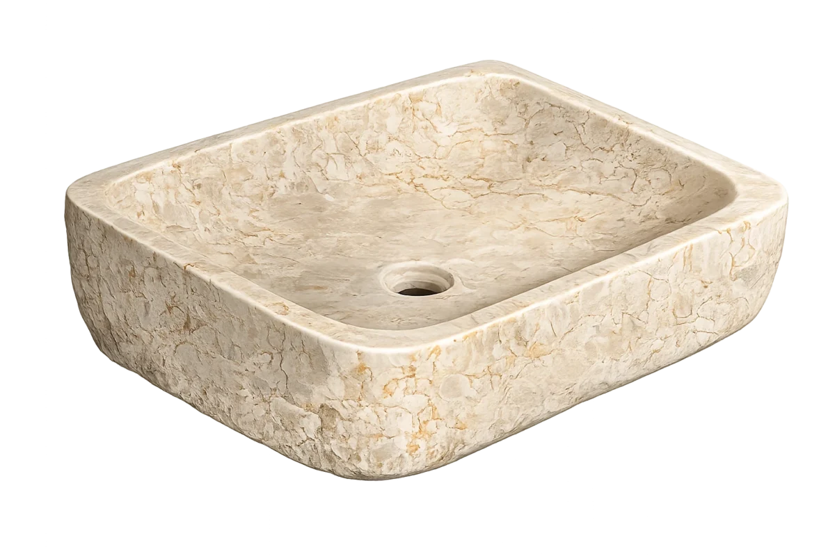Square White Marble Sink