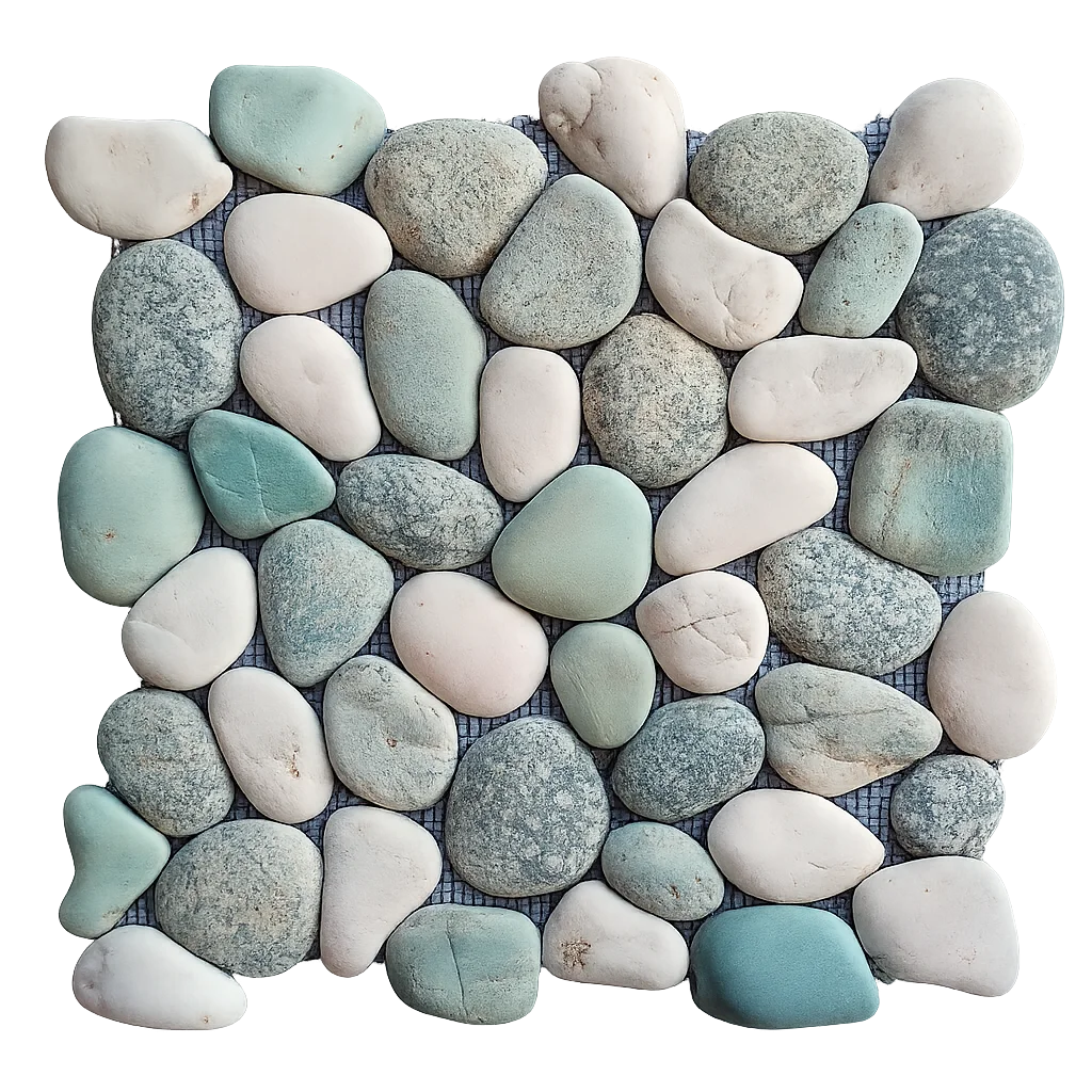 Calibrated Mixed Green, Speckels & White Pebble