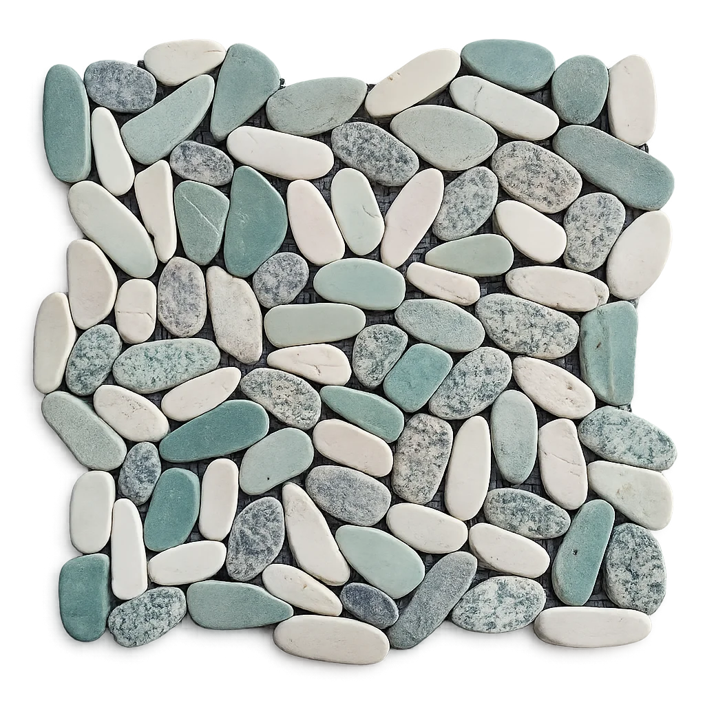 Mix Slice Speckle, Green and White Pebble