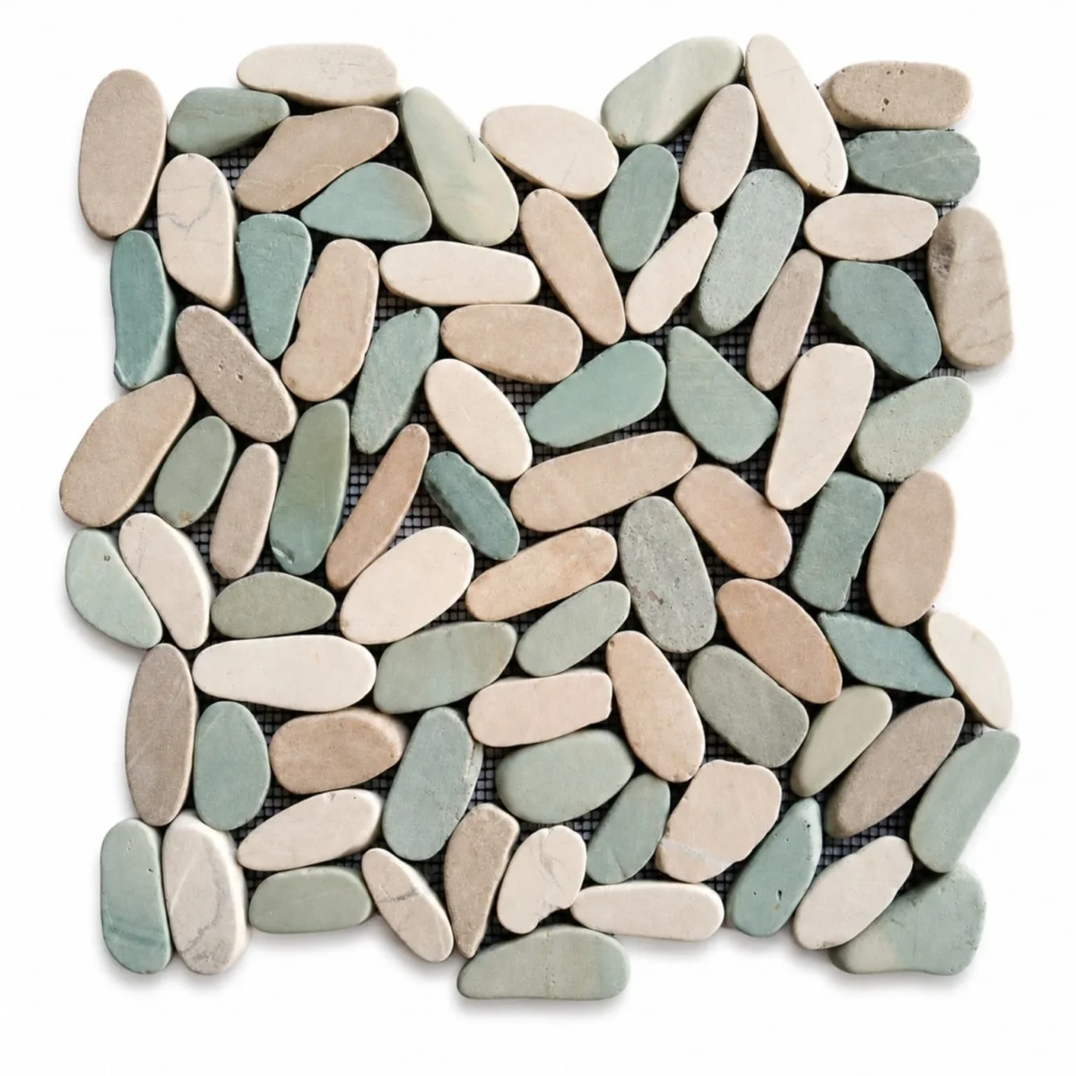 Mix Slice Beige, Green and White Pebble