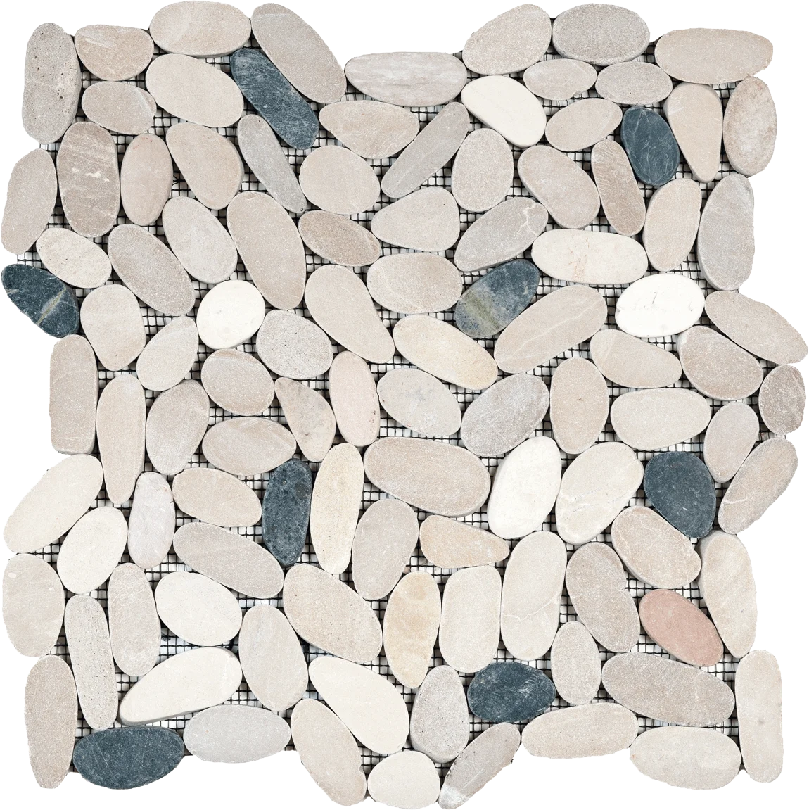 Mix Slice White, Calakaberry, Beige and Black Pebble