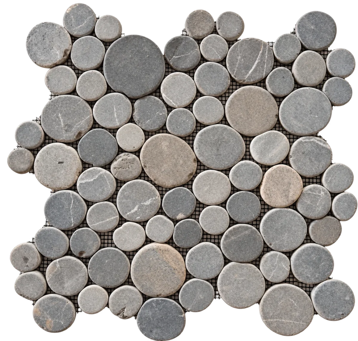 Round Grey Marble Coin Mosaic